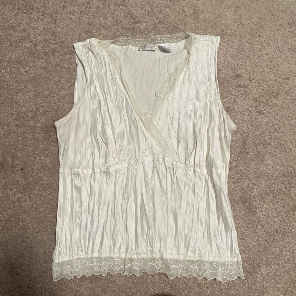 Worthington Cream Sleeveless Blouse